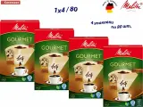 Комплект: 4 упаковки Оригинальные бумажные фильтры для кофе Melitta Gourmet Intense, 1х4, 80шт, коричневые