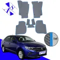 Автомобильные коврики EVA/ЕВА/ЭВА для Volkswagen Polo VI / Фольксваген Поло 6 2020 – н. в. серый голубой