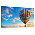 Картина на холсте интерьерная 100х60 см, воздушный шар, небо, голубое небо, яркие цвета, узоры, контраст, композиция