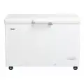 Морозильный ларь HAIER HCE380RFC на колесах с глухой крышкой, с подсветкой 381л, морозильник, белый
