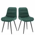 Стулья для кухни комплект 2 шт, стул мягкий со спинкой, велюр, румба, изумруд