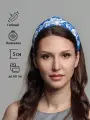 Ободок-кокошник 5 см, аксессуар для волос Синие узоры
