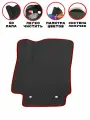 Коврик водителя EVA/ЭВА для KIA SOUL 3 (Киа Соул 3), 2019-2023 гг, с 3Д лапой, без разреза, черный ромб с красным кантом