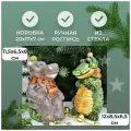 Irena-Co Набор елочных игрушек, стекло Бегемот - 11,5х6,5х8, Крокодил - 12х8,5х6,5
