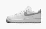 Кроссовки мужские Nike Air Force 1 Low White Light Smoke Grey, белый, серый, размер 45EU, натуральная кожа