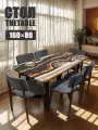 Стол кухонный обеденный прямоугольный дизайнерский лофт THETABLE 160х80 4.15/3.1