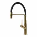 Смеситель для кухни ESKO K50GB с гибким изливом, латунь, черный, золотой