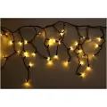 Уличная гирлянда Бахрома Тёплый белый, IP 65 черный резиновый(каучуковый) провод, Premium LED статика, 3 м.