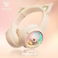 Игровые наушники Onikuma B5 Sugar Cat белые с кошачьими ушками и подсветкой