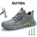 Guyisa защитная обувь дышащая стальная головка для защиты от ударов и проколов мужская