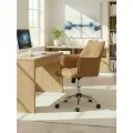 Кресло компьютерное офисное TetChair, хром, велюр/букле, тёплый бежево‑коричневый цвет