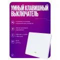 Умный выключатель Wi-Fi, одноклавишный, белый, с подсветкой, импульсный, с нулем и без нуля, умный дом