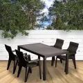 Обеденный комплект Мир Дачника Эдем Макси, 4 кресла и стол, пластик, венге