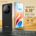 Новый смартфон Mate60 Pro, высокая конфигурация, русская версия, 6.78, Android 14, 5G, 16/128 ГБ, Черный