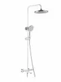 Душевая система Rose с термостатом, верхним тропическим душем и ручной лейкой, белая/хром