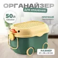 Контейнер для хранения игрушек пластиковый ящик на колесах 3в1