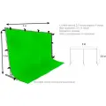 Фотофон тканевый хромакей со стойкой высота 2,5 метра ширина 4 метра / разборная стойка 2,5х4 метра + зеленый хромакей тканевый 2,9х4 метра