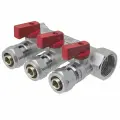 Коллектор MPF для металлопластиковых труб с отсекающими кранами 3/4 х 3 выхода 16 мм