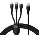 Кабель для быстрой зарядки Baseus One-for-Three, Type-C to microUSB 18W/Lightning 20W/Type-C 100W, 1.5m, Черный