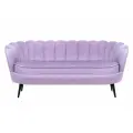 Прямой дизайнерский диван ракушка, Pearl triple purlpe, фиолетовый с черными ножками