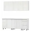 Гарнитур кухонный модерн NEW 2000мм Белый/Белый глянец Бруно (без столешницы) 1 шт