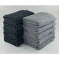 Набор банных полотенец 50х90 см. 10 шт Хлопок 100% 450г/м2 Черный, Серый
