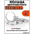 Центровочные кольца для автомобильных дисков 73,1-56,1 алюминий вектор (комплект 4 шт)