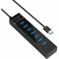 Хаб-разветвитель 7-port (1xUSB3.0+6xUSB2.0) Hub с блоком питания