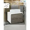 Тумба с раковиной Runo Бари 60, железный камень, с раковиной Кристалл