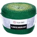 Пряжа YarnArt Flowers Moonlight зеленый-светло зеленый (3283), 53%хлопок/43%акрил/4%металлик, 1000м, 260г, 2шт