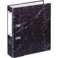 OfficeSpace Папка-регистратор с металлической окантовкой A4, мрамор, 70 мм, черный