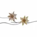 Пуансеттия GOODWILL M&G на клипсе (набор 4 шт) золото и шампань 9 см