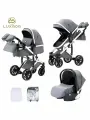 Коляска-трансформер 3в1 Luxmom F2A-автолюлька/серый