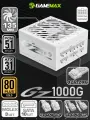 Блок питания для ПК 1000W 80+ Gold ATX GAMEMAX GZ-1000G WH ATX3.1 PCIe5.1 Белый 135мм 20+4pin 2*4+4pin(CPU) 4*6+2pin(PCI-E) 1*12V-2х6(PCI-E) 10*SATA 3*MOLEX 1*FDD