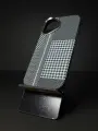 Чехол для Айфон 16 с МагСейф из Кевлара / чехол iPhone 16 с MagSafe Kevlar LUXO Life+, Черно-белый, с узором, карбоновый