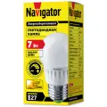 Лампа светодиодная Navigator 94377, E27, G45 530 лм 60 Вт 2700 K 1 шт. теплый белый 2700 K 7 Вт 220-240 В 45 мм белый