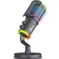 Настольный проводной микрофон Ritmix RDM-178 USB Black конденсаторный , шумоподавление с RGB-подсветкой - 1.8м чёрн
