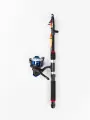 Удилище телескопическое в сборе (катушка + леска + поплавок + грузило) 1,6 метра