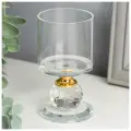 Подсвечник стекло на 1 свечу Прозрачность 9,2х5х5 см 3714056