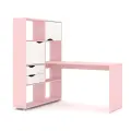 Письменный стол угловой Есэндвич L Лаворо 110х150х150 см, левый Розовый кварц/Белый