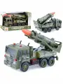 Машинка детская военная с ракетой 1:16 свет и звук