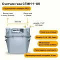 СГМН-1-G6 НЕ уличный (вход газа правый, 200мм, резьба 1 1/4, прокладки В комплекте) 2025 года выпуска и поверки