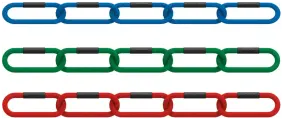 Цепи для фитнеса 3 шт: 4 кг, 6 кг, 8 кг (5 звеньев) REAX CHAIN, цвет: разноцветный