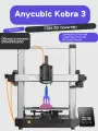 3d принтер ANYCUBIC Kobra 3 FDM, 600мм/с, ЖК-экран, 250х250х260мм