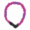Замок велосипедный противоугонная цепь 6мм, кодовый 4х разрядный, класс защиты 6/15, ABUS 1385/75см Tresor, розовый