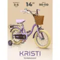Велосипед двухколесный детский 14, рост 90-110 см, на 3 года 4 года 5 лет, для девочки, TOPEMOUNT KRISTI