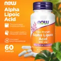 Антиоксидант Альфа-липоевая кислота 600мг, NOW Alpha Lipoic Acid, 600 мг, 60 вегетарианских капсул