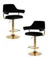 Стул барный DOBRIN Набор 2 шт Стул барный DOBRIN CHARLY GOLD, черный велюр (MJ9-101) арт. LM-5019-N_G-M_V-MJ9-101
