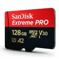 Карта памяти Micro SD SanDisk Extreme Pro 128GB UHS-I U3 V30 A2 (с адаптером)