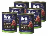 Влажный корм Brit Premium by Nature консервы для собак (паштет) Говядина и сердце, 850 г х 6 шт.